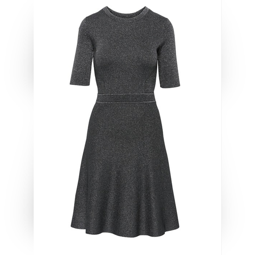Like New Banana Republic Metallic Fit-and-Flare Dress